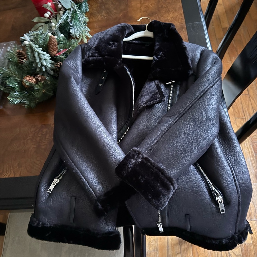 Black Shearling Women's Jacket